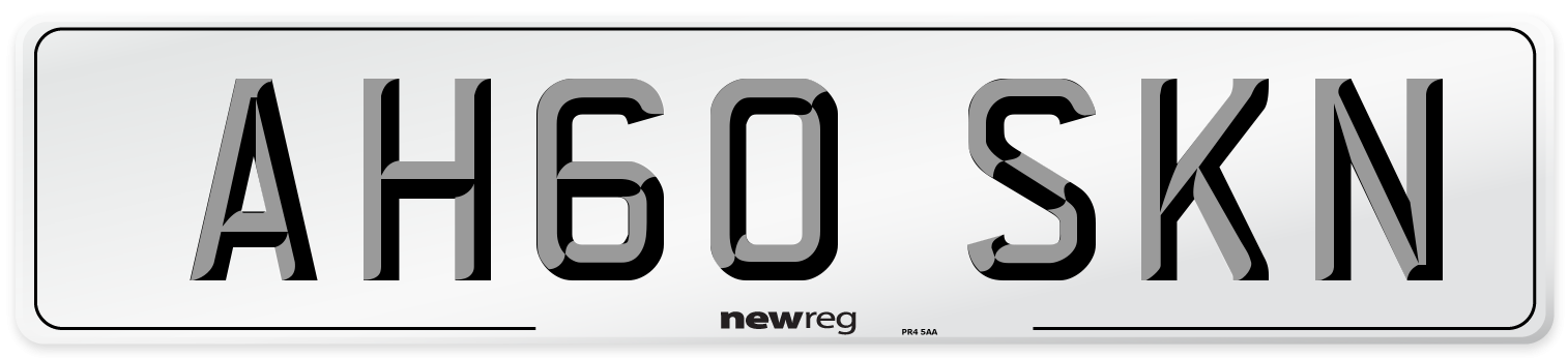 AH60 SKN Number Plate from New Reg